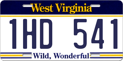 WV license plate 1HD541