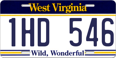 WV license plate 1HD546