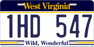 WV license plate 1HD547
