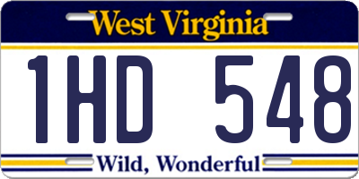 WV license plate 1HD548
