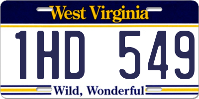 WV license plate 1HD549
