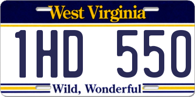 WV license plate 1HD550
