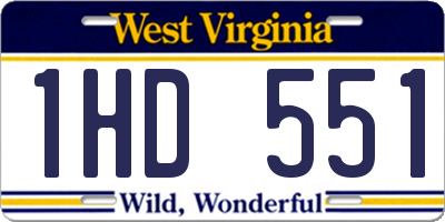 WV license plate 1HD551