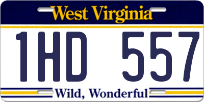 WV license plate 1HD557