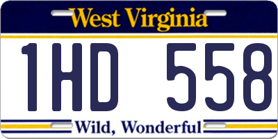 WV license plate 1HD558