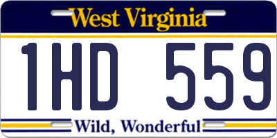 WV license plate 1HD559