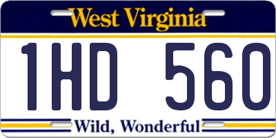 WV license plate 1HD560