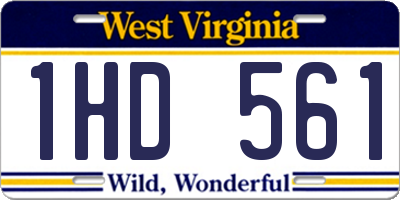WV license plate 1HD561