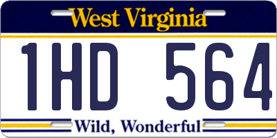 WV license plate 1HD564