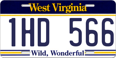 WV license plate 1HD566