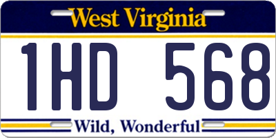 WV license plate 1HD568
