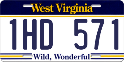 WV license plate 1HD571