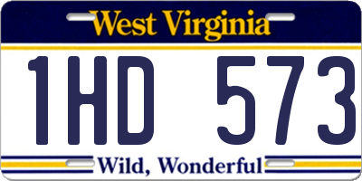WV license plate 1HD573