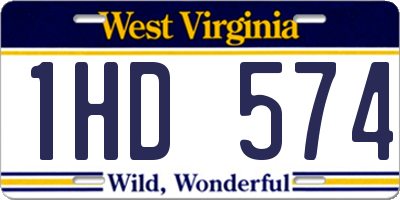 WV license plate 1HD574