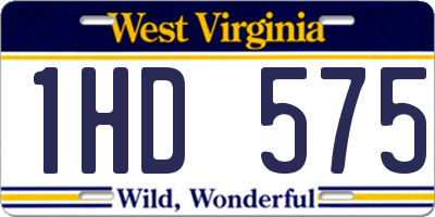 WV license plate 1HD575