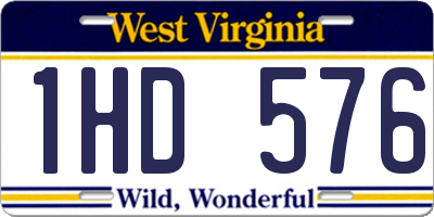 WV license plate 1HD576