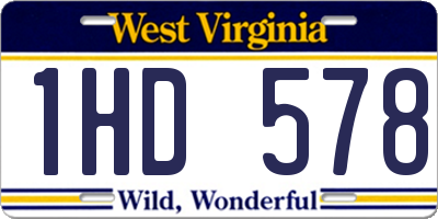 WV license plate 1HD578
