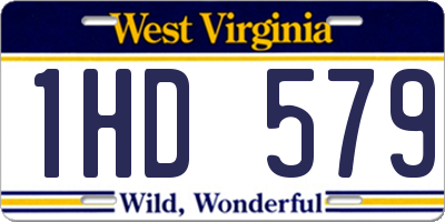 WV license plate 1HD579