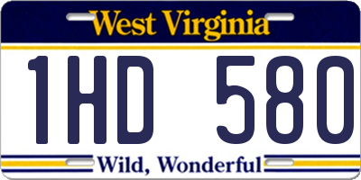 WV license plate 1HD580