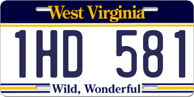 WV license plate 1HD581