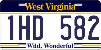 WV license plate 1HD582