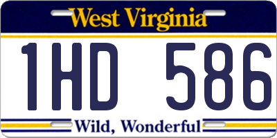 WV license plate 1HD586