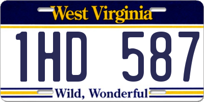 WV license plate 1HD587
