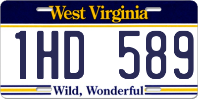 WV license plate 1HD589
