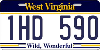 WV license plate 1HD590