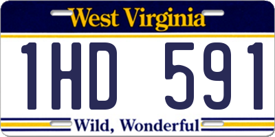 WV license plate 1HD591