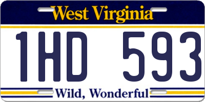 WV license plate 1HD593