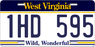 WV license plate 1HD595
