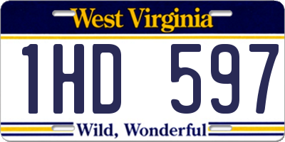 WV license plate 1HD597