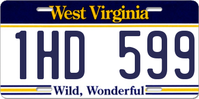 WV license plate 1HD599
