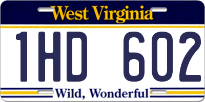 WV license plate 1HD602