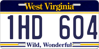 WV license plate 1HD604