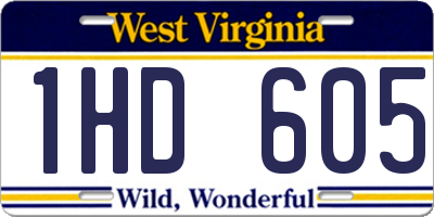WV license plate 1HD605