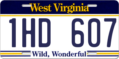 WV license plate 1HD607