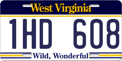WV license plate 1HD608