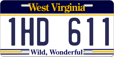 WV license plate 1HD611