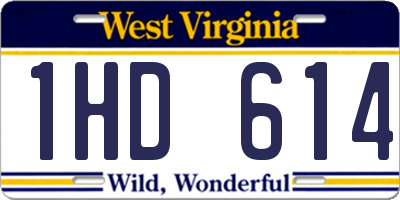 WV license plate 1HD614