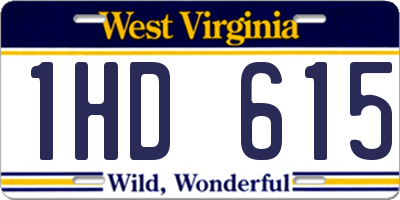 WV license plate 1HD615