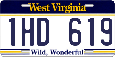 WV license plate 1HD619