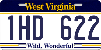 WV license plate 1HD622