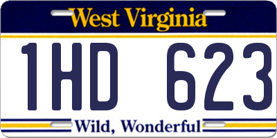 WV license plate 1HD623