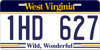 WV license plate 1HD627