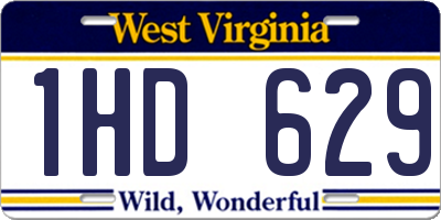 WV license plate 1HD629