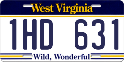 WV license plate 1HD631