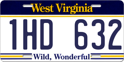 WV license plate 1HD632