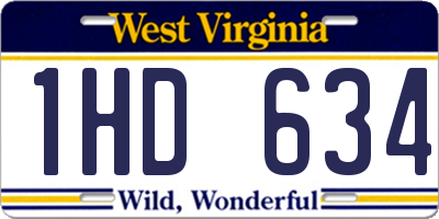 WV license plate 1HD634